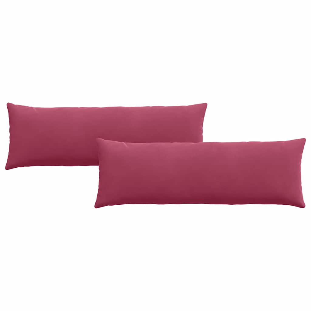 Sofapuder 2 pcs Vinrød 120 x 40 cm Velourstof