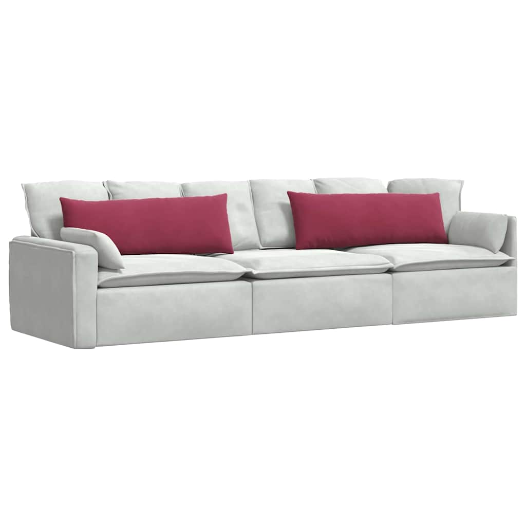 Sofapuder 2 pcs Vinrød 120 x 40 cm Velourstof