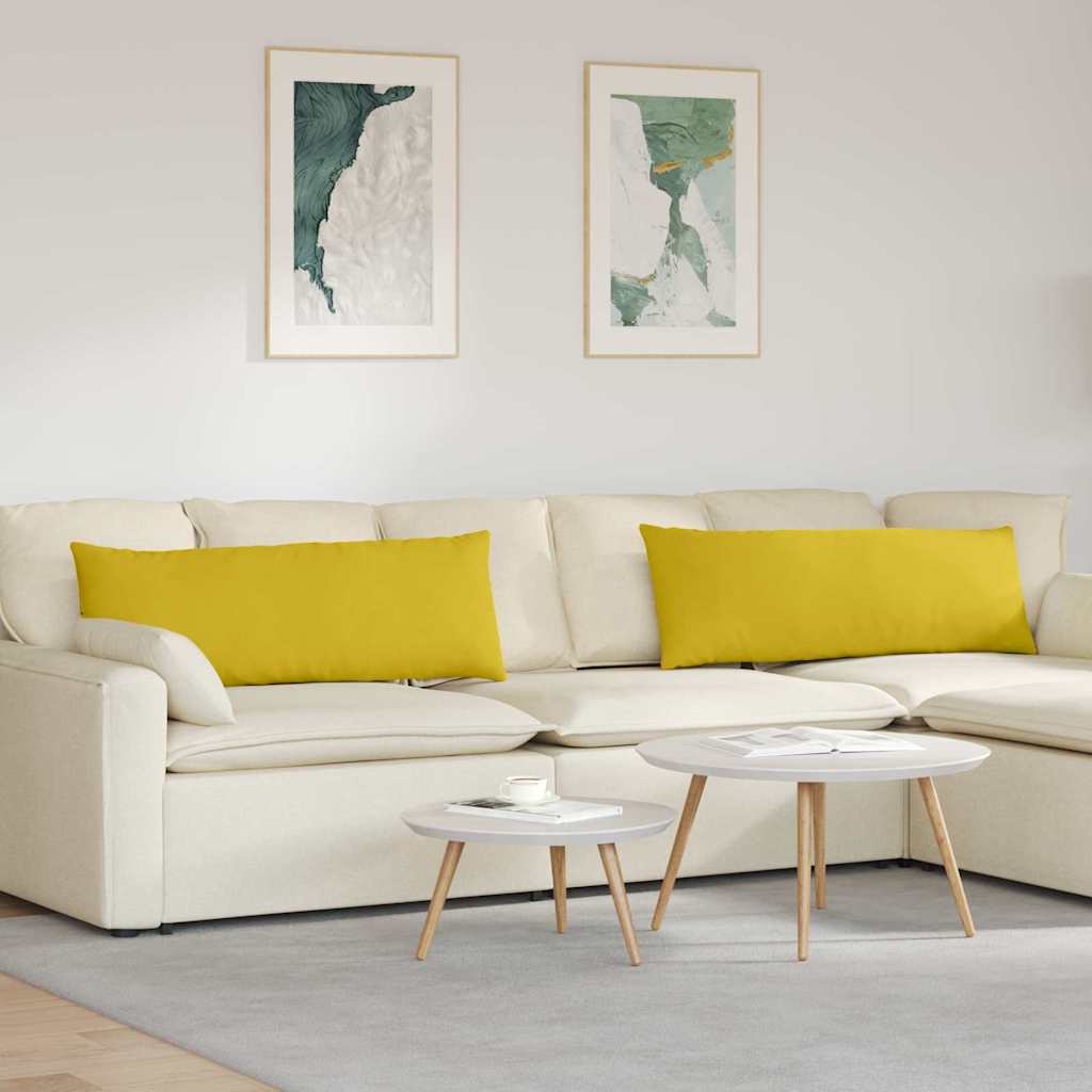 Sofapuder 2 pcs Gul 120 x 40 cm Velourstof