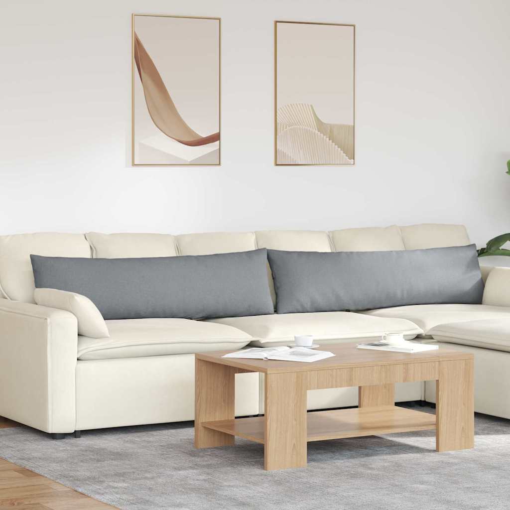 Sofapuder 2 stk. Stof Lysegrå 145 x 40 cm
