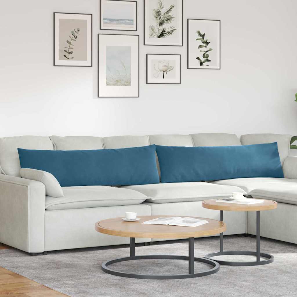Sofapuder 2 pcs Blå 145 x 40 cm Velourstof