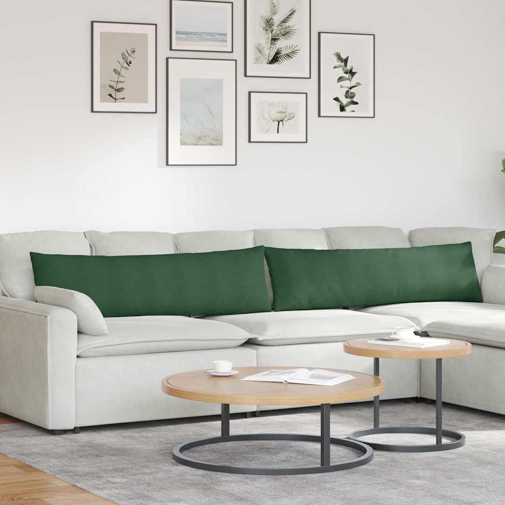 Sofapuder 2 pcs Mørkegrøn 145 x 40 cm Velourstof