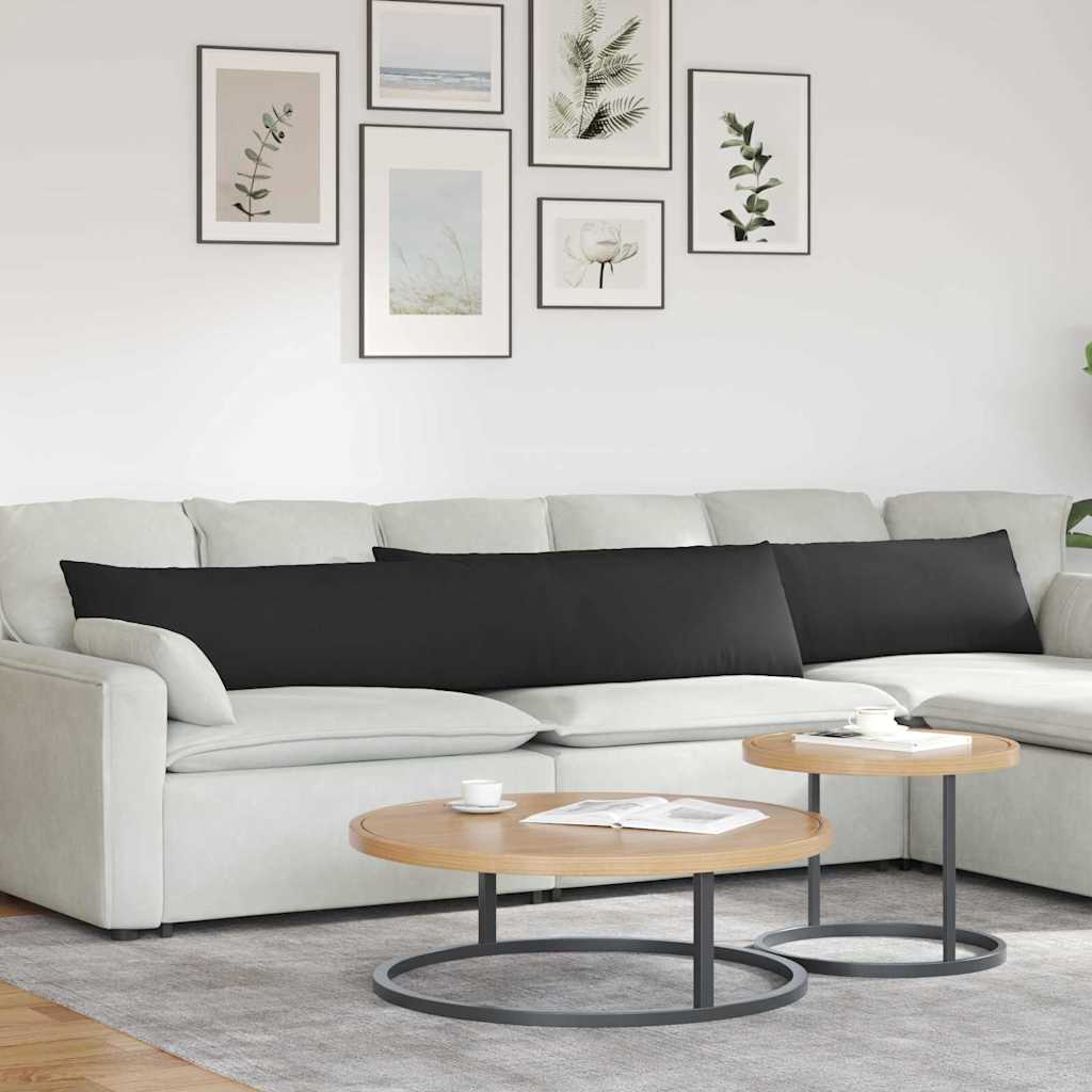 Sofapuder 2 stk. Stof Sort 200 x 40 cm