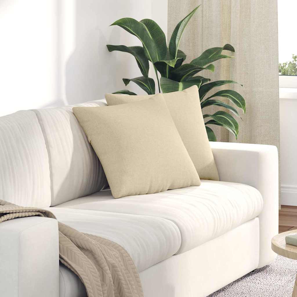Sofapuder 2 stk. Stof Creme 45 x 45 cm