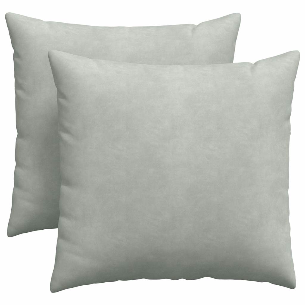 Sofapuder 2 pcs Lysegrå 45 x 45 cm Velourstof
