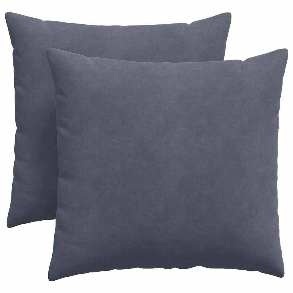 Sofapuder 2 pcs Mørkegrå 45 x 45 cm Velourstof