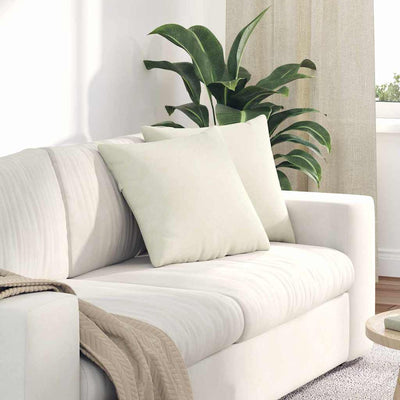 Sofapuder 2 pcs Creme 45 x 45 cm Velourstof