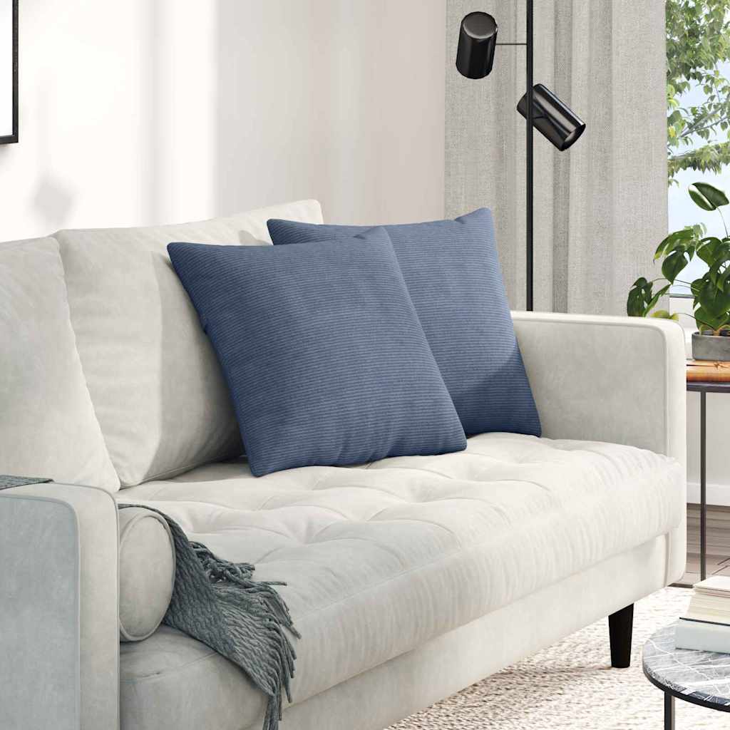 Sofapuder 2 pcs Blå 45 x 45 cm Velourstof