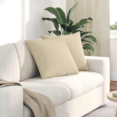 Sofapuder 2 stk. Stof Creme 50 x 50 cm