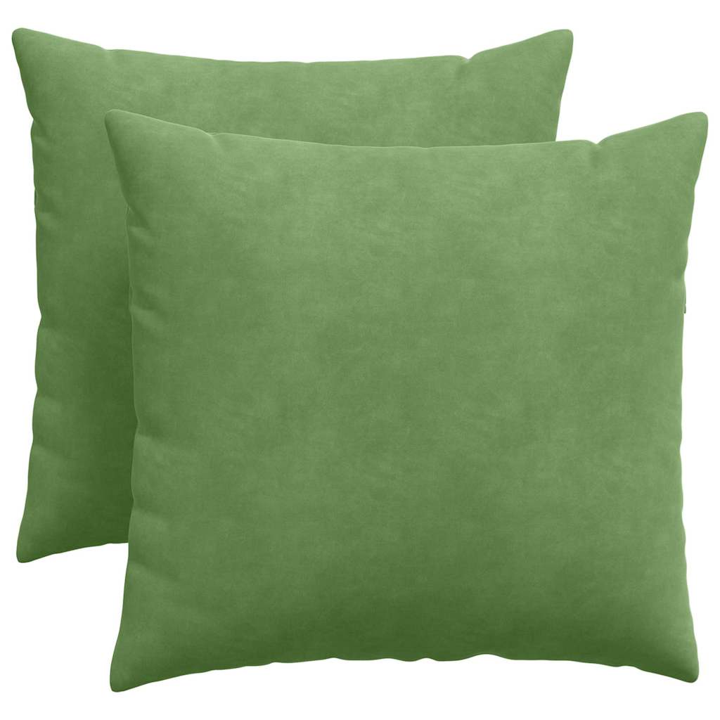 Sofapuder 2 pcs Lys grøn 50 x 50 cm Velourstof