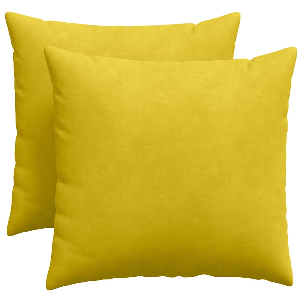 Sofapuder 2 pcs Gul 50 x 50 cm Velourstof