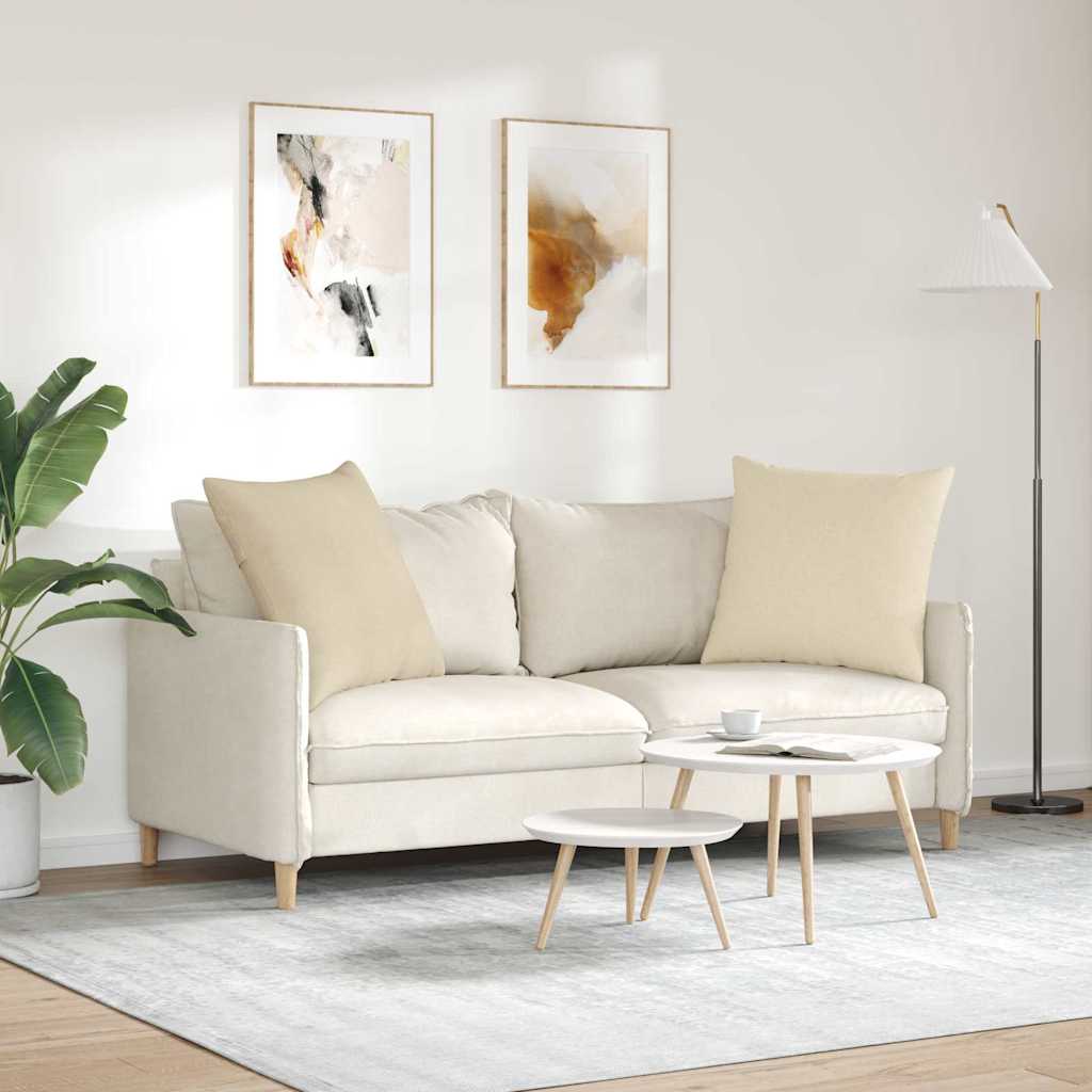 Sofapuder 2 stk. Stof Creme 60 x 60 cm