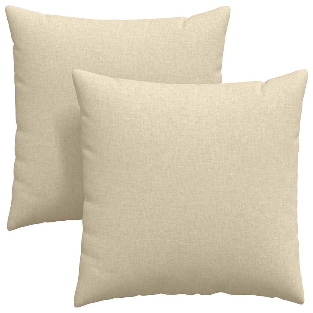 Sofapuder 2 stk. Stof Creme 60 x 60 cm