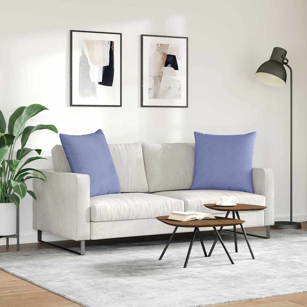 Sofapuder 2 stk. Stof Jeans blå 60 x 60 cm