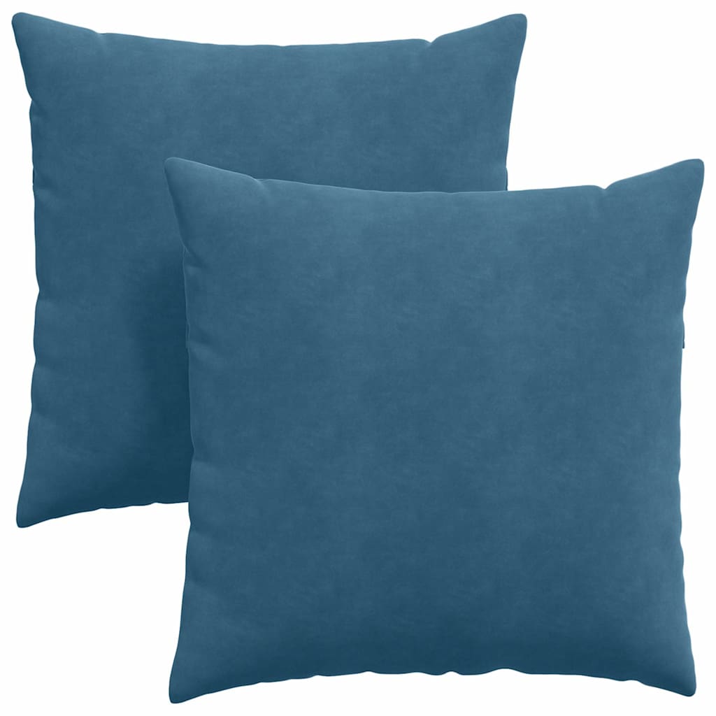Sofapuder 2 pcs Blå 60 x 60 cm Velourstof
