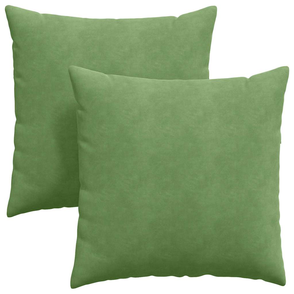 Sofapuder 2 pcs Lys grøn 60 x 60 cm Velourstof