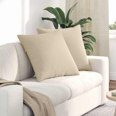 Sofapuder 2 stk. Stof Creme 60 x 60 cm