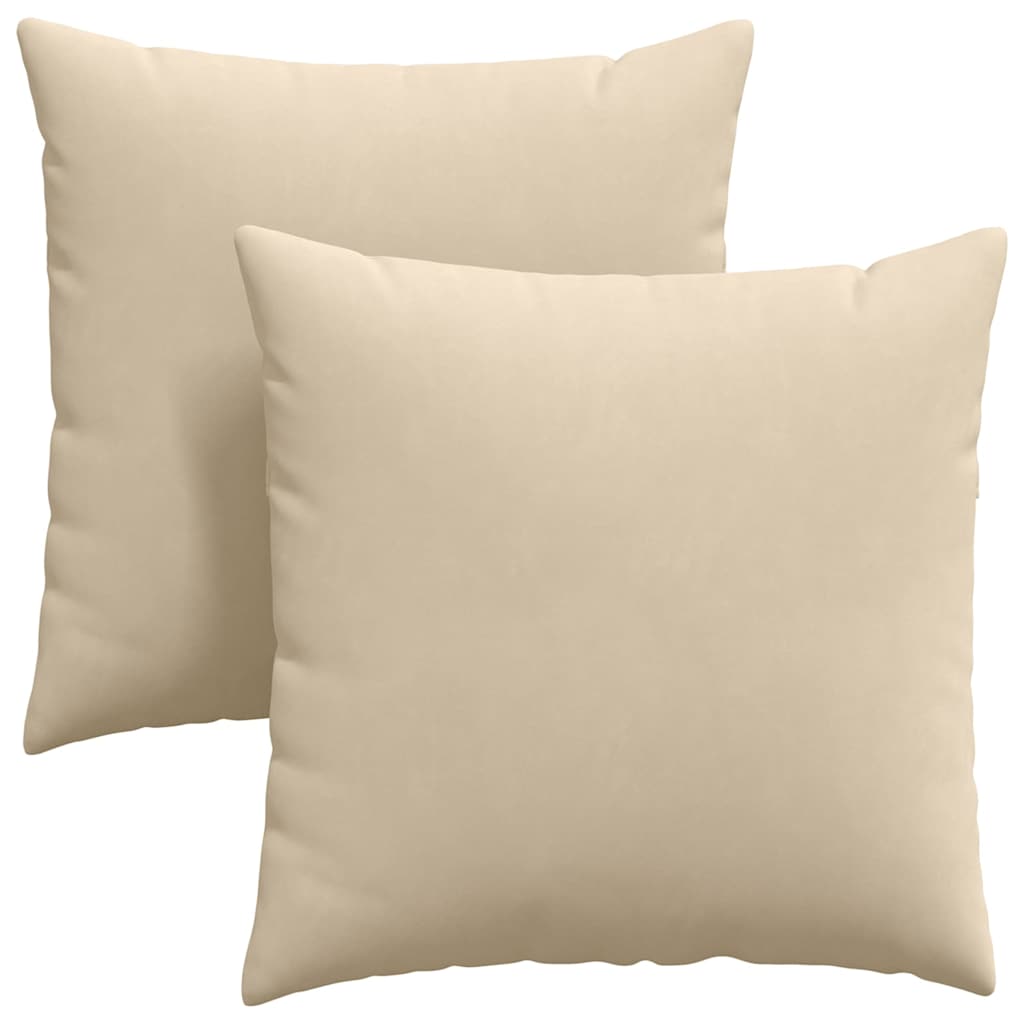 Sofapuder 2 stk. Stof Creme 60 x 60 cm