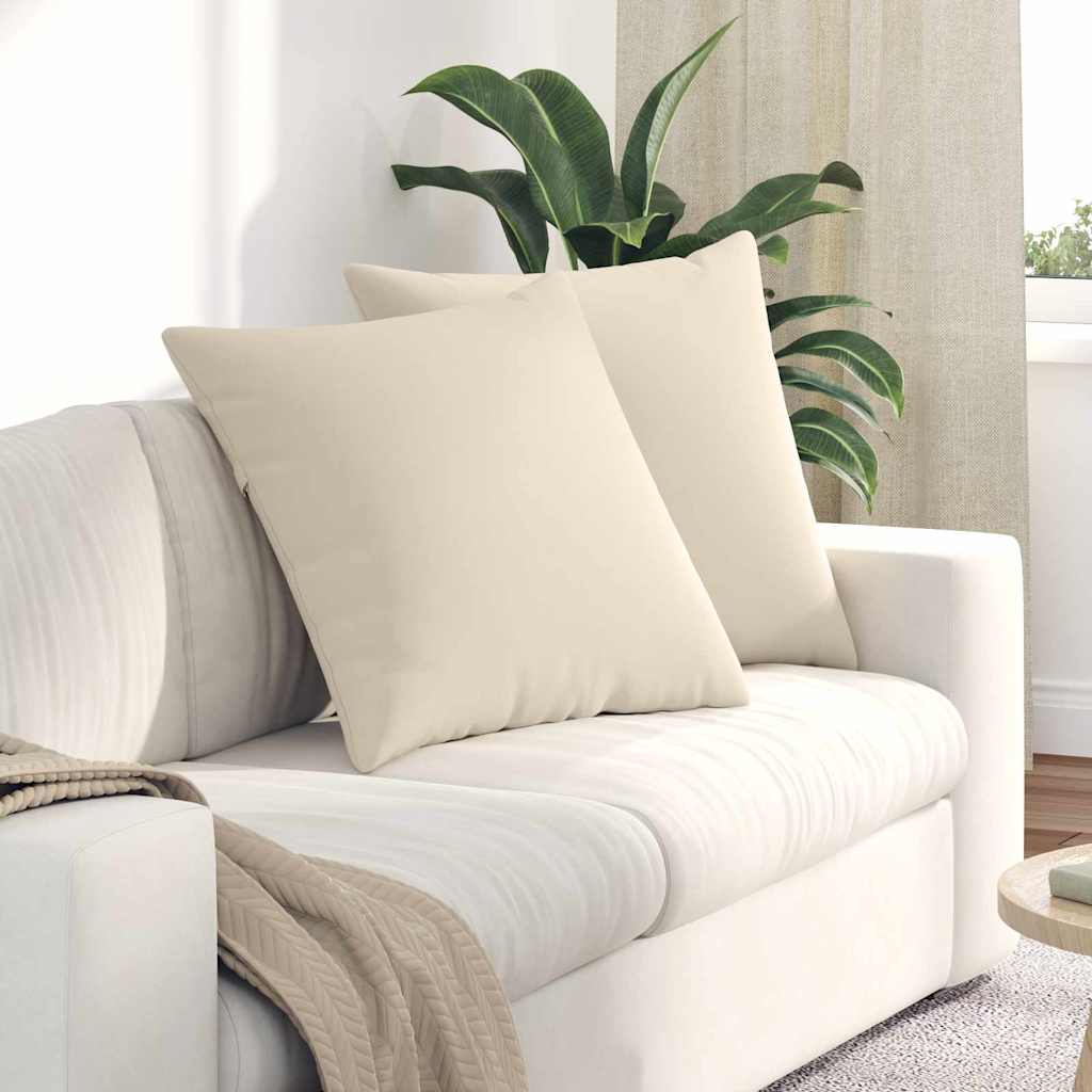 Sofapuder 2 stk. Stof Beige 60 x 60 cm