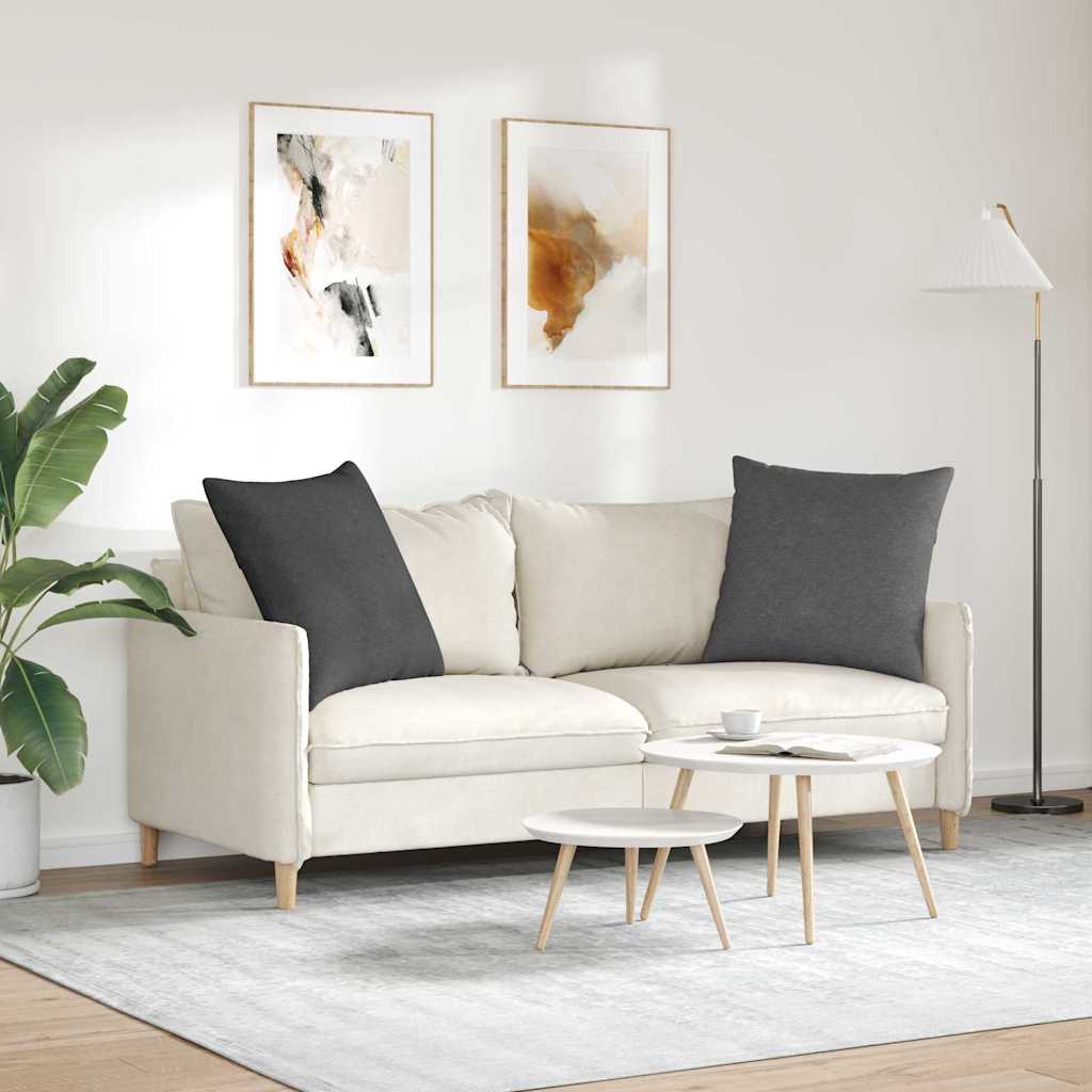 Sofapuder 2 stk. Velourstof Mørkegrå 60 x 60 cm