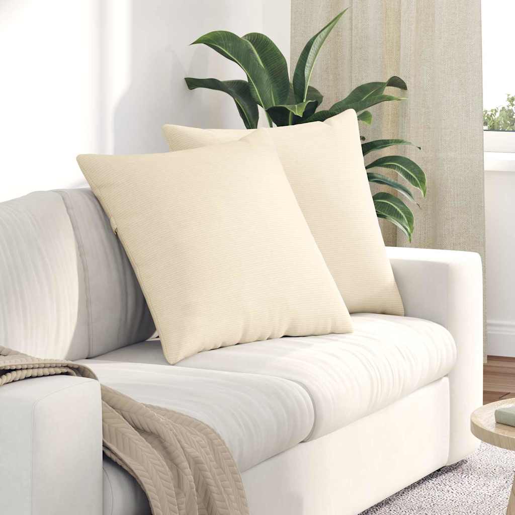 Sofapuder 2 pcs Creme 60 x 60 cm Velourstof