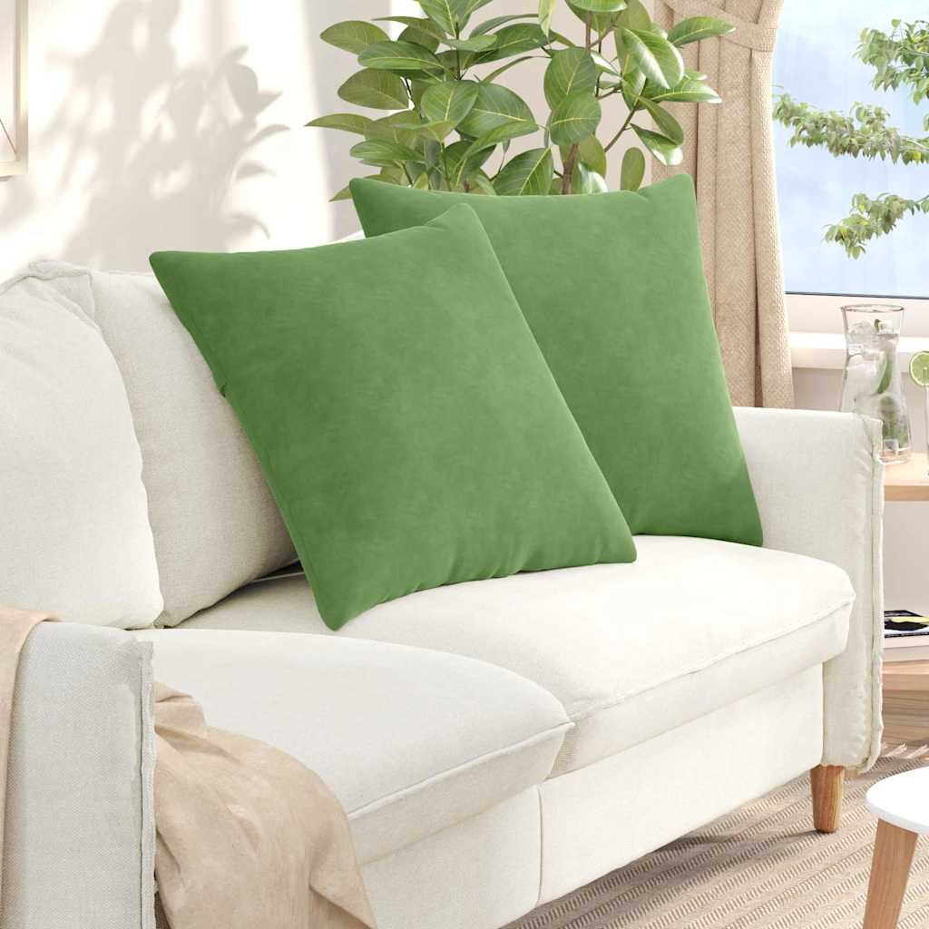 Sofapuder 2 pcs Lysegrøn 80 x 80 cm Velourstof