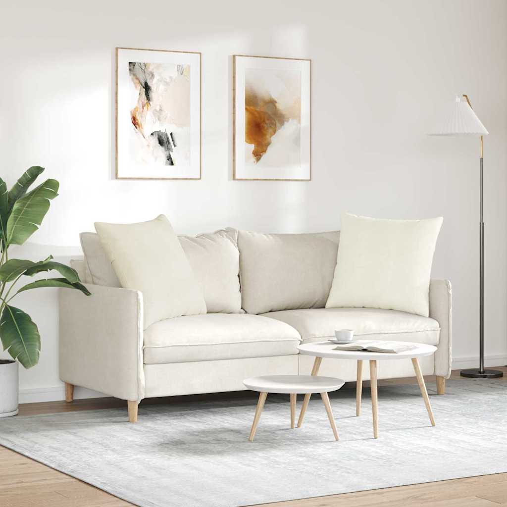 Sofapuder 2 pcs Creme 80 x 80 cm Velourstof