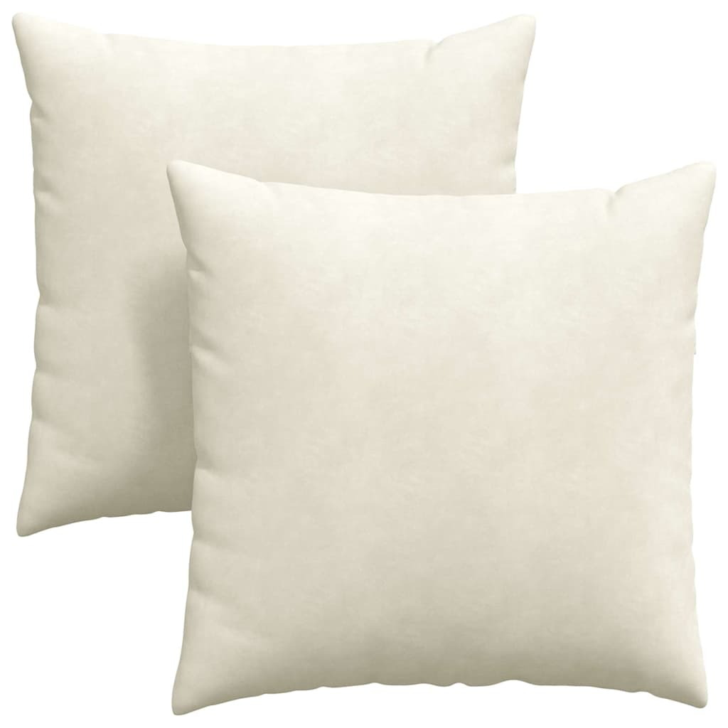 Sofapuder 2 pcs Creme 80 x 80 cm Velourstof