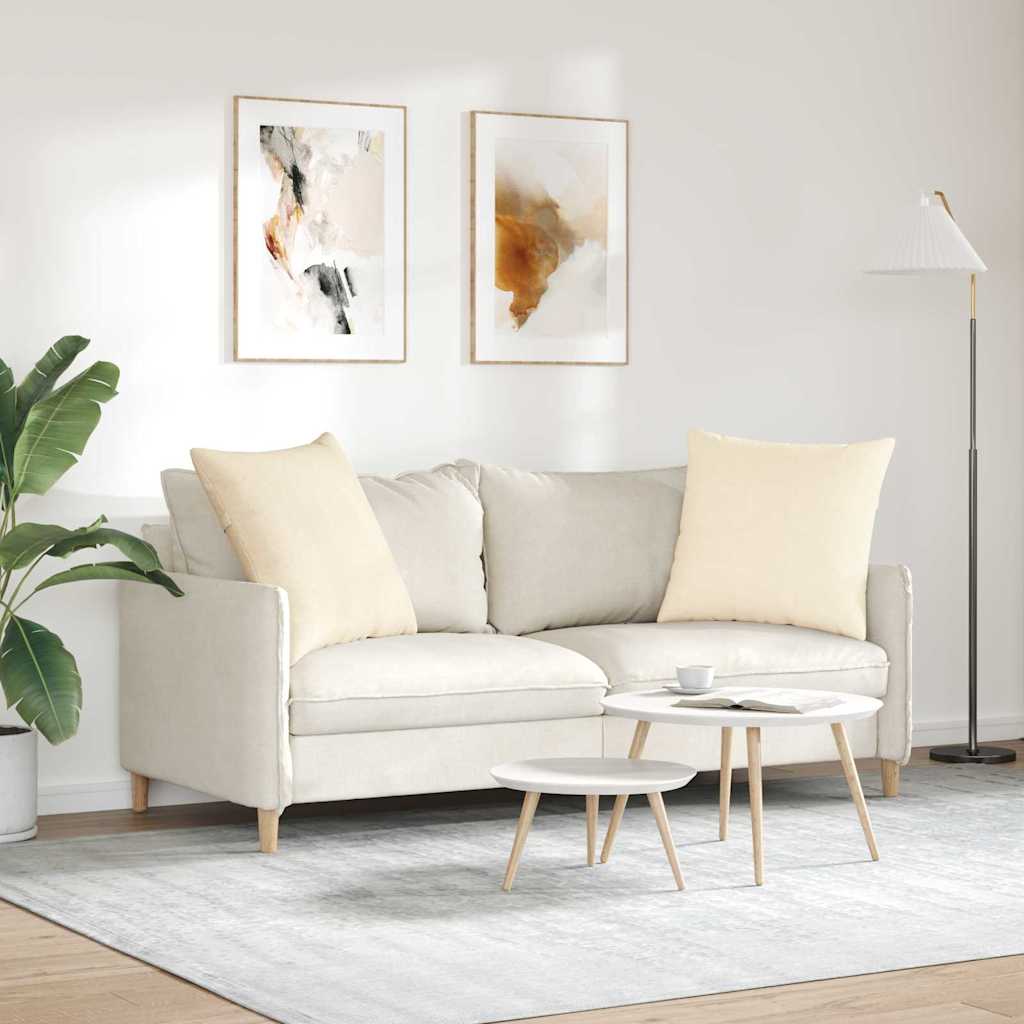 Sofapuder 2 pcs Creme 80 x 80 cm Velourstof