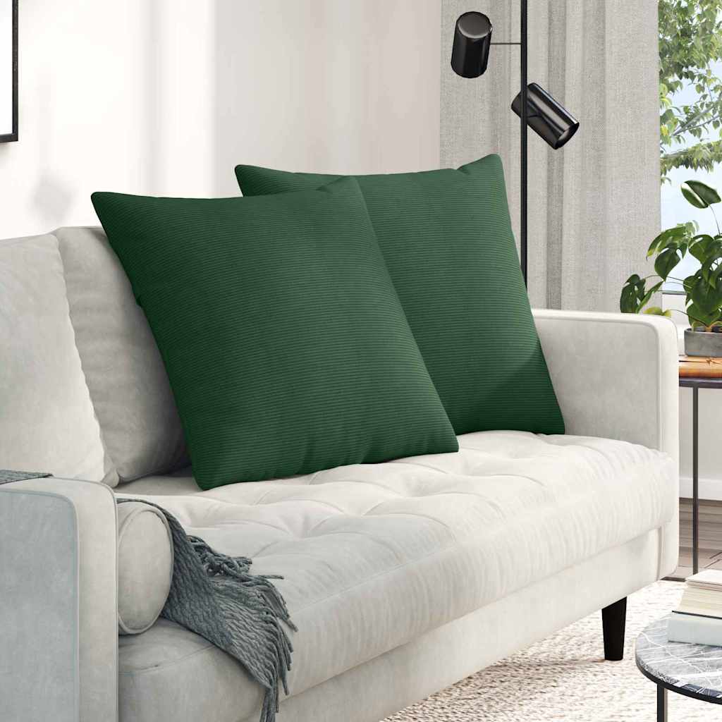 Sofapuder 2 pcs Mørkegrøn 80 x 80 cm Velourstof