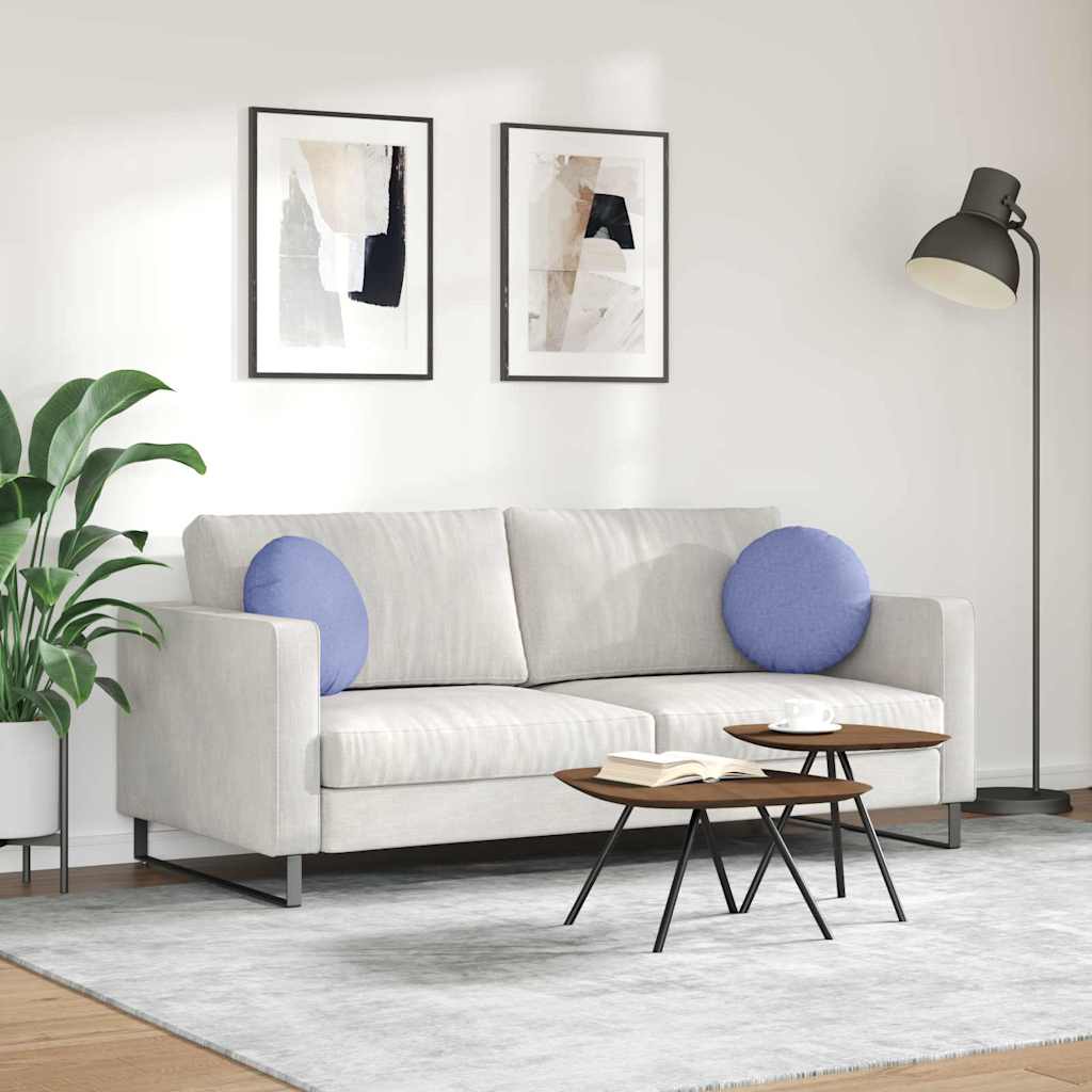 Sædepuder 2 stk. Stof Jeans blå Ø40 x 13 cm