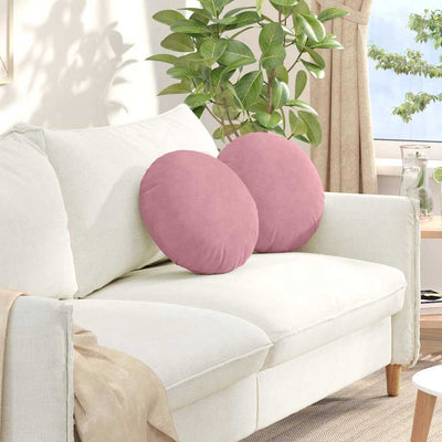 Sædepuder 2 pcs Lyserød Ø 40 x 13 cm Fløjl