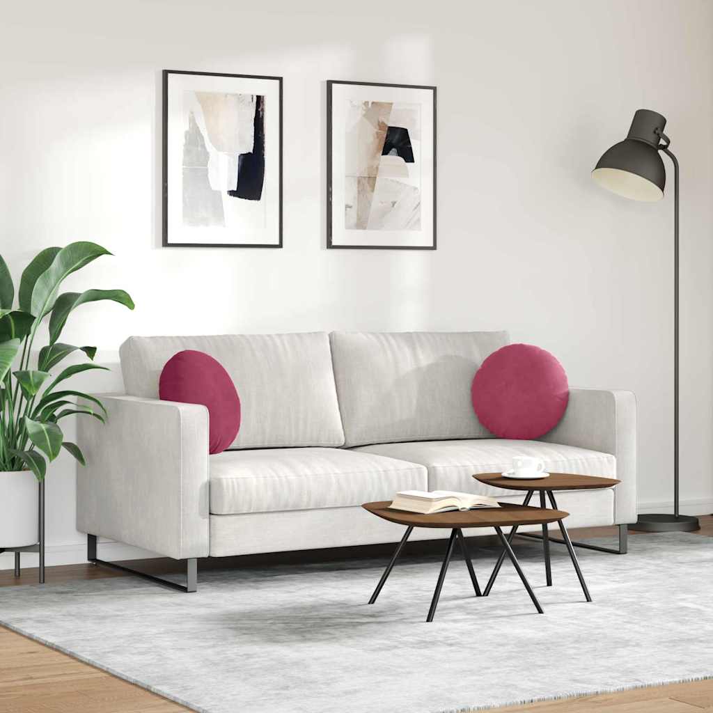 Sædepuder 2 pcs Vinrød Ø 40 x 13 cm Fløjl