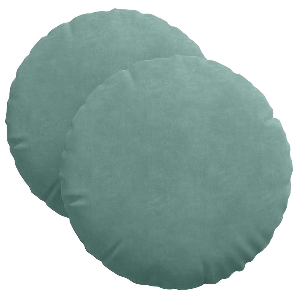 Sædepuder 2 pcs Havgrøn Ø 40 x 13 cm Fløjl