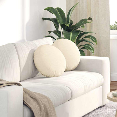 Sædepuder 2 stk. Velourstof Creme Ø 40 cm