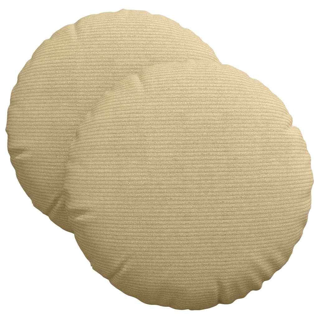 Sædepuder 2 stk. Velourstof Grågrøn Ø 40 cm