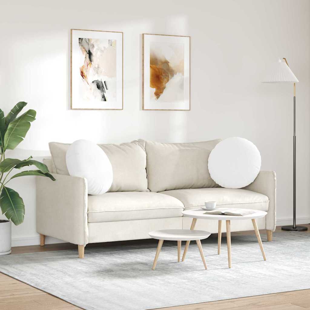Sædepuder 2 stk. Stof Hvid Ø50 x 19 cm