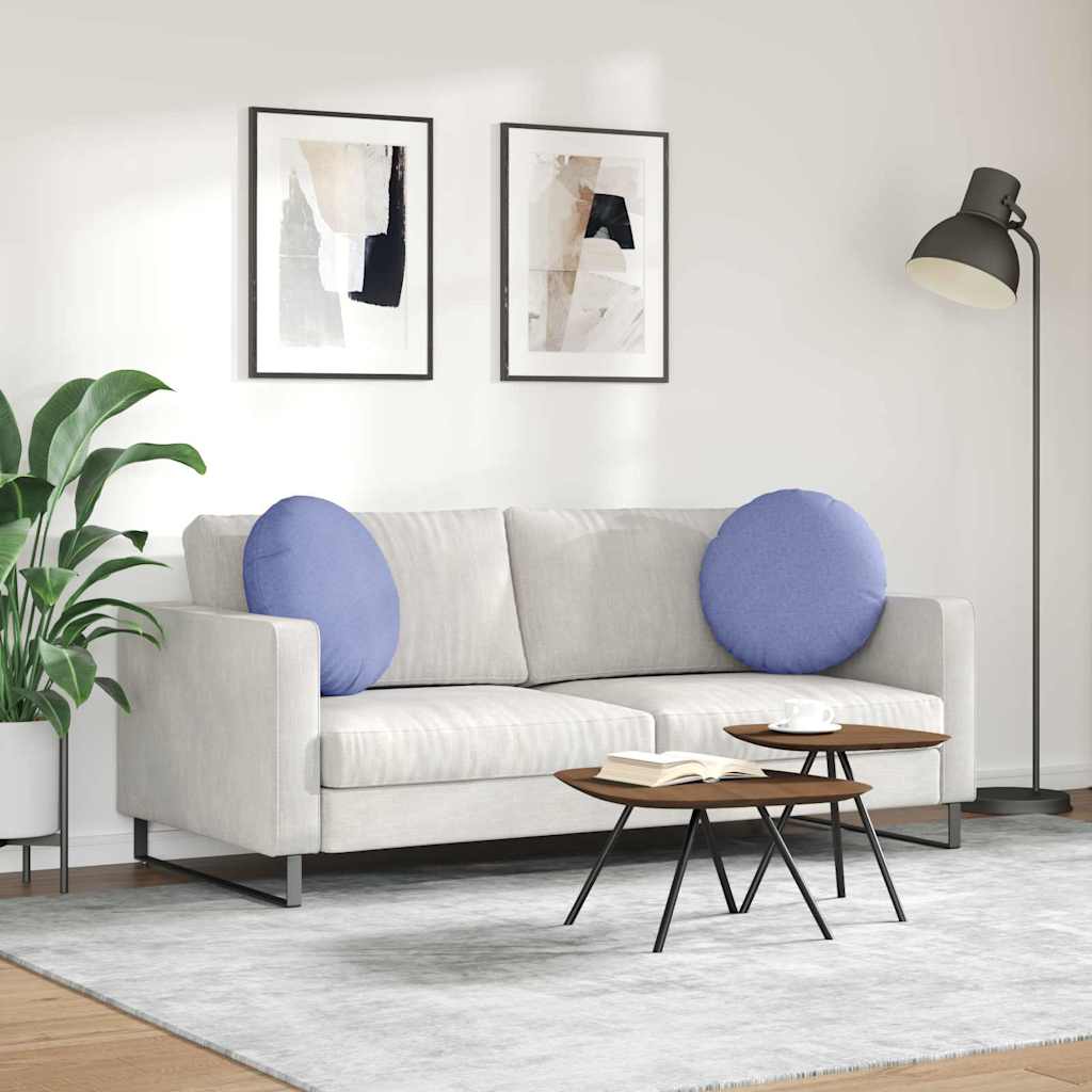 Sædepuder 2 stk. Stof Jeans blå Ø50 x 19 cm