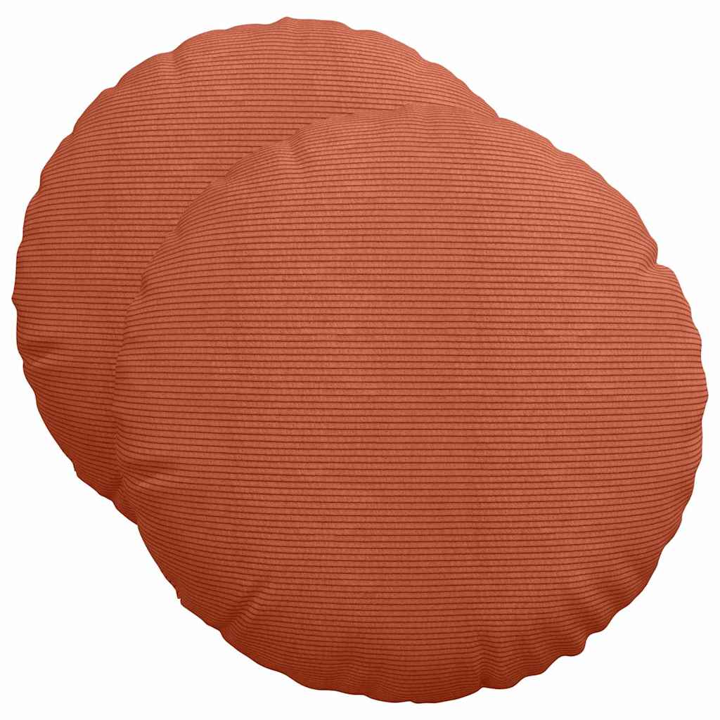 Sædepuder 2 stk. Velourstof Rød orange Ø50 x 19 cm