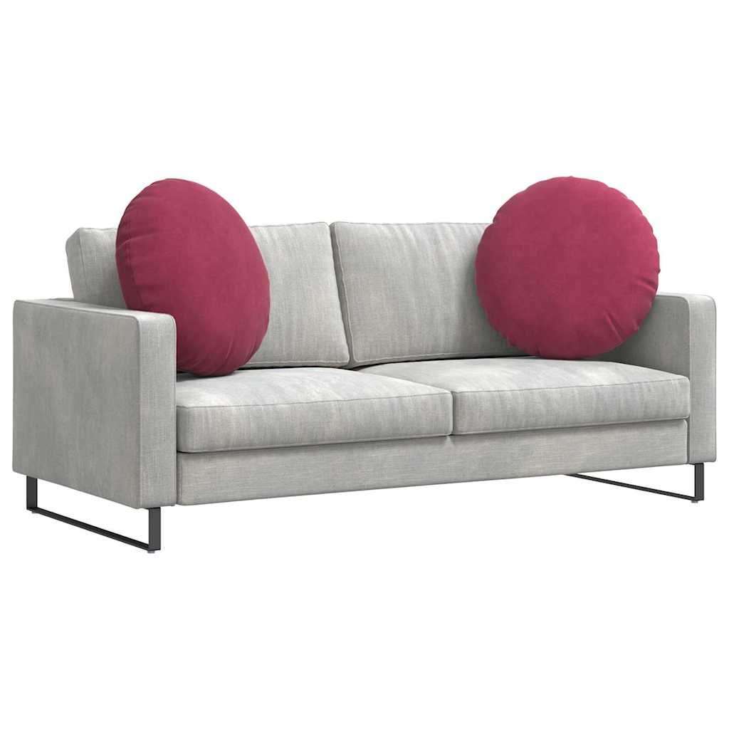 Sædepuder 2 stk. Fløjl Vinrød Ø60 x 21 cm