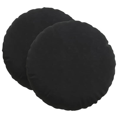 Sædepuder 2 stk. Fløjl Sort Ø60 x 21 cm
