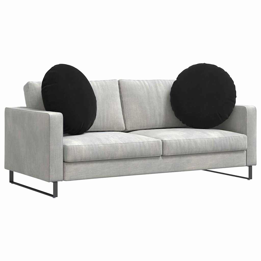 Sædepuder 2 stk. Fløjl Sort Ø60 x 21 cm