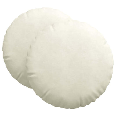 Sædepuder 2 stk. Fløjl Creme Ø60 x 21 cm