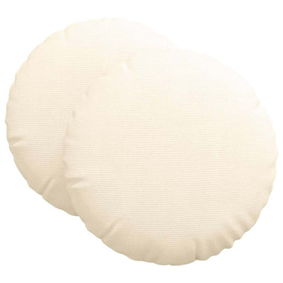 Sædepuder 2 stk. Velourstof Creme Ø60 x 21 cm