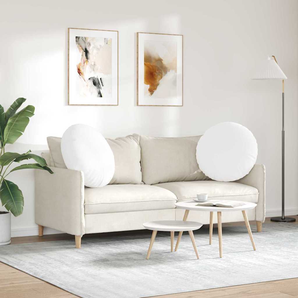 Sædepuder 2 stk. Stof Hvid Ø80 x 29 cm
