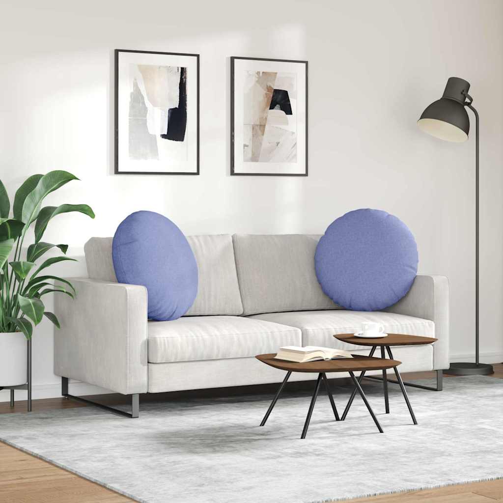 Sædepuder 2 stk. Stof Jeans blå Ø80 x 29 cm