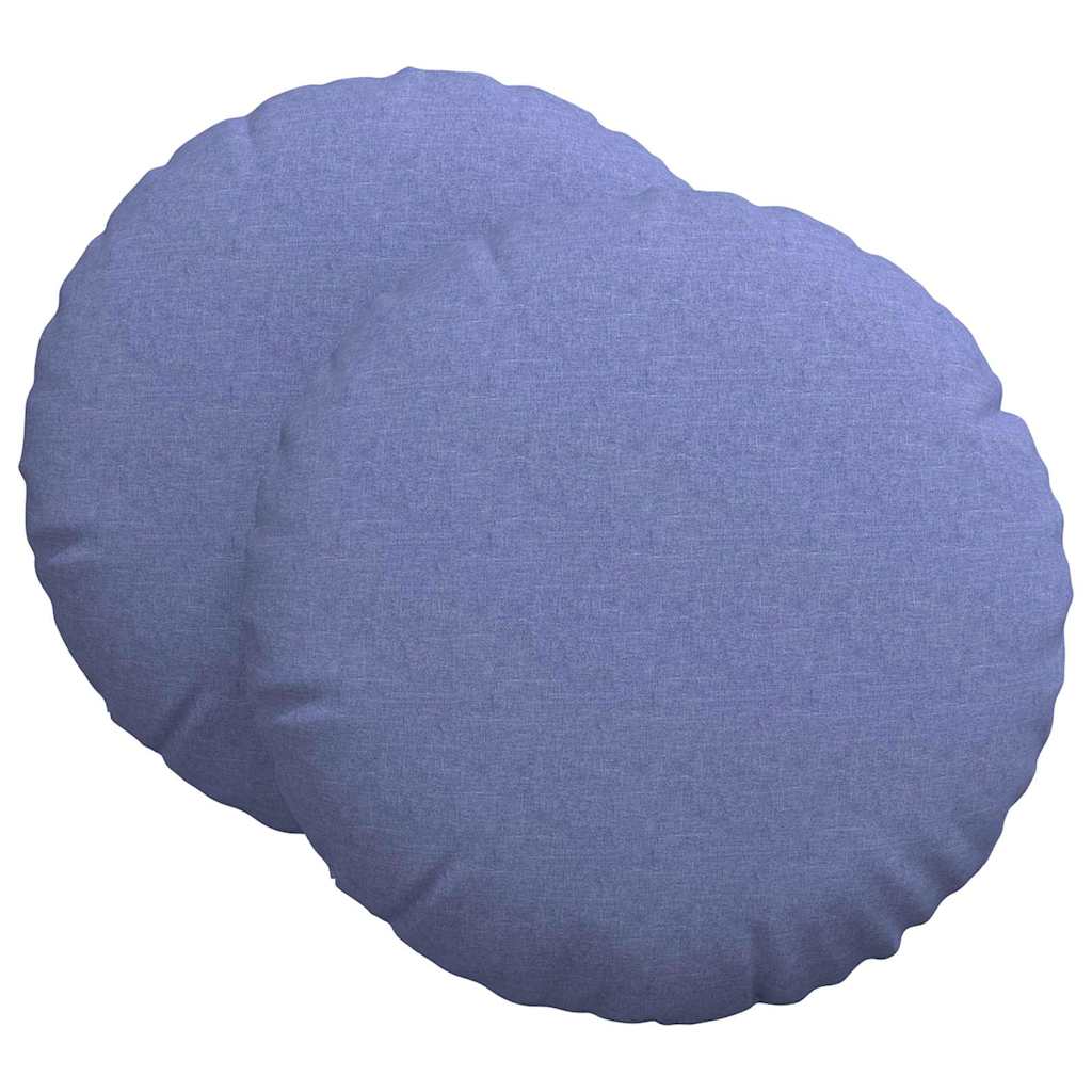Sædepuder 2 stk. Stof Jeans blå Ø80 x 29 cm