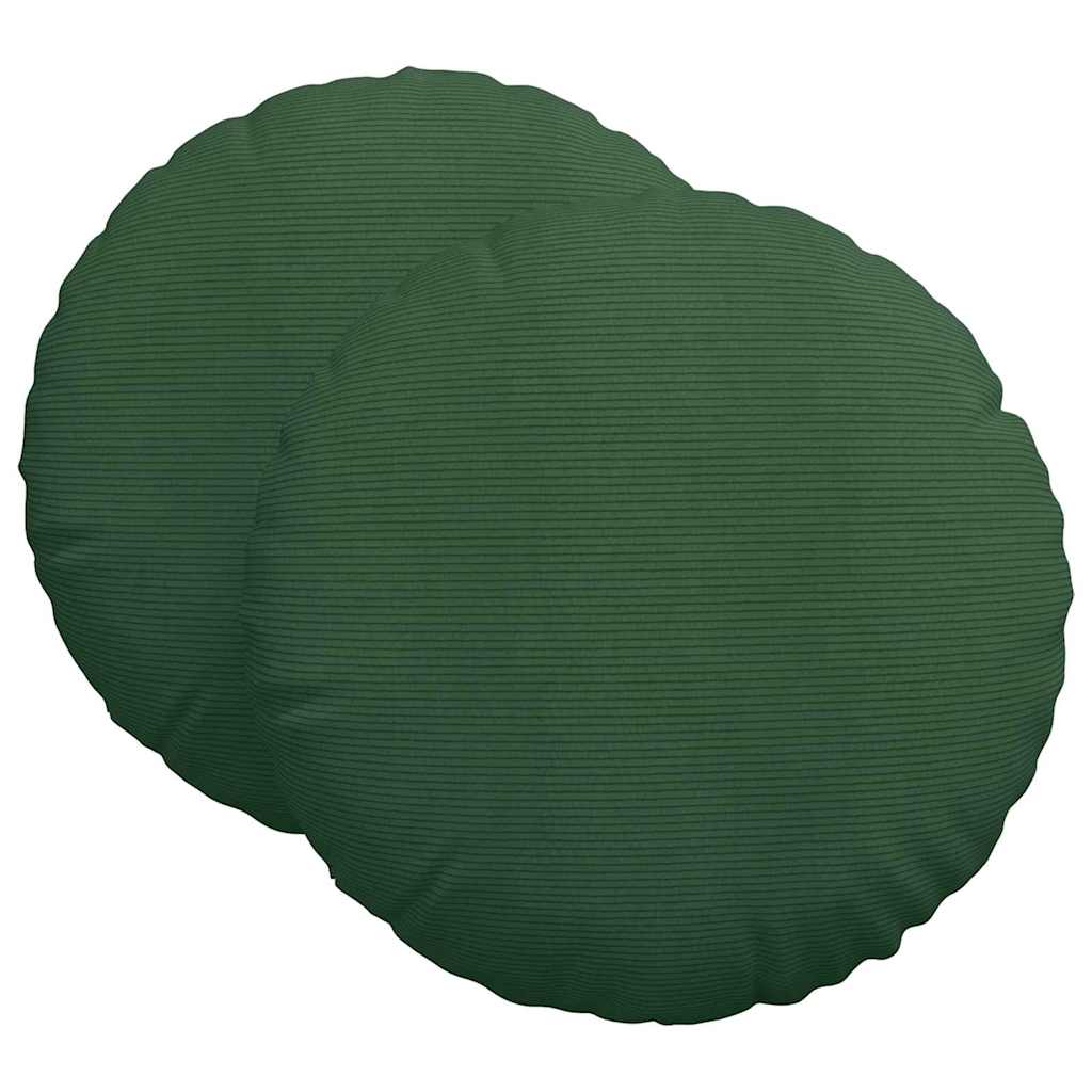 Sædepuder 2 stk. Velourstof Mørkegrøn Ø 80 cm