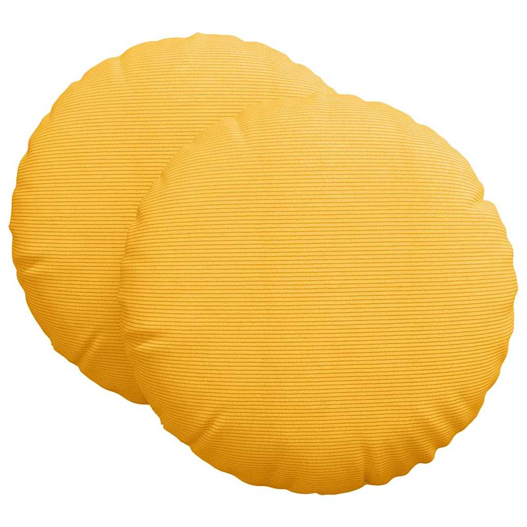 Sædepuder 2 stk. Velourstof Lys Gul Ø 80 cm