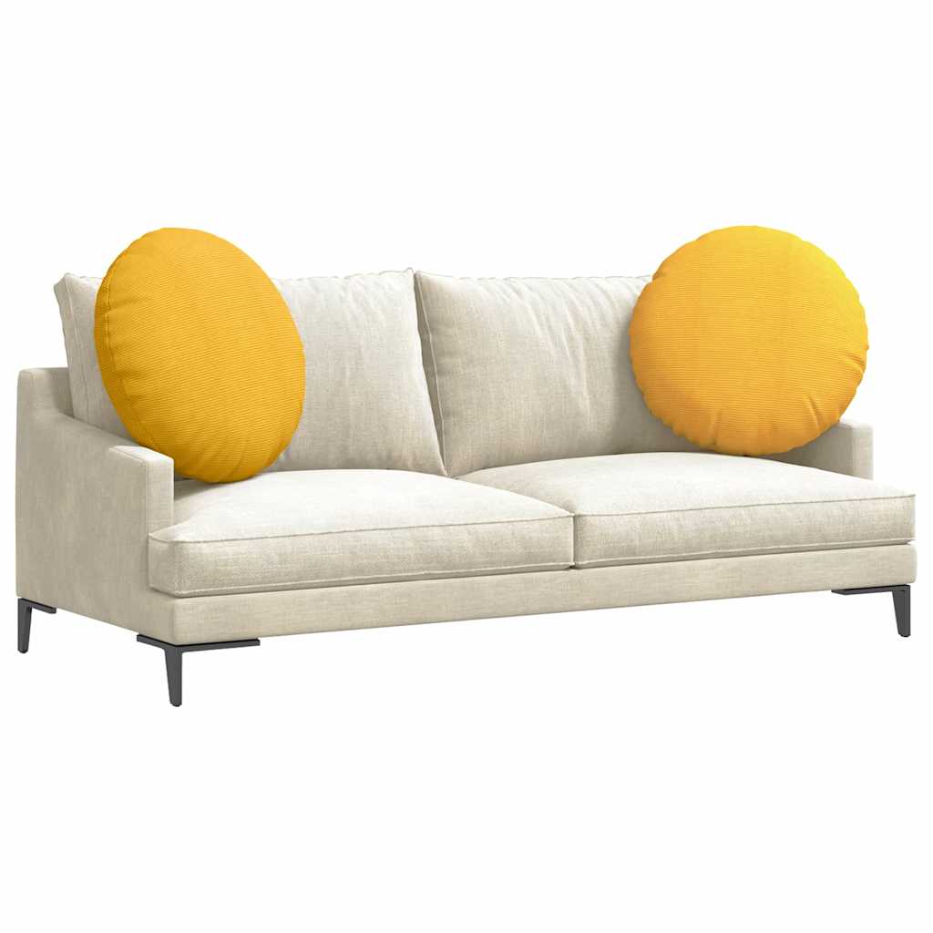 Sædepuder 2 stk. Velourstof Lys Gul Ø 80 cm